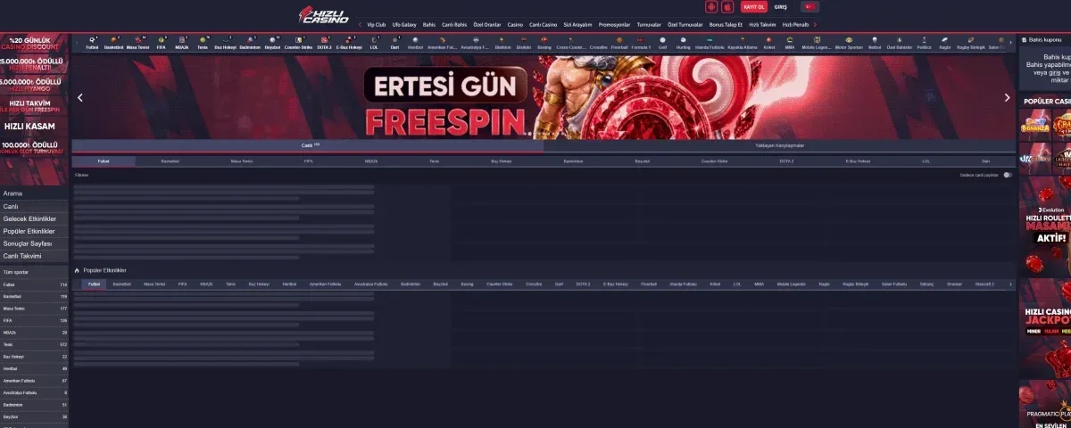 Hızlı Casino ekran görüntüsü